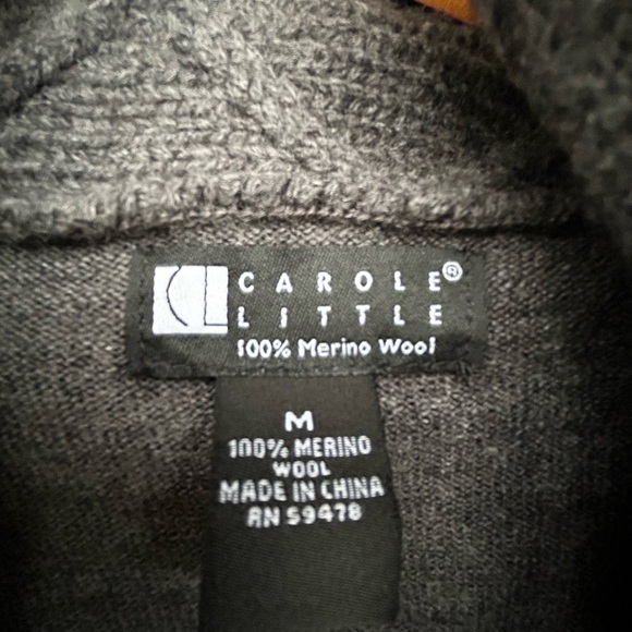 Carole Little 100% Merino Wool Ladies Grey sweater. Size Medium. - Picture 4 of 7